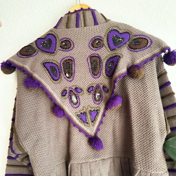 Vtg 80s Rare Yamamoto Kansai 100% Wool Cardigan Japanese Avant-Garde 3D Knit - Picture 5 of 9